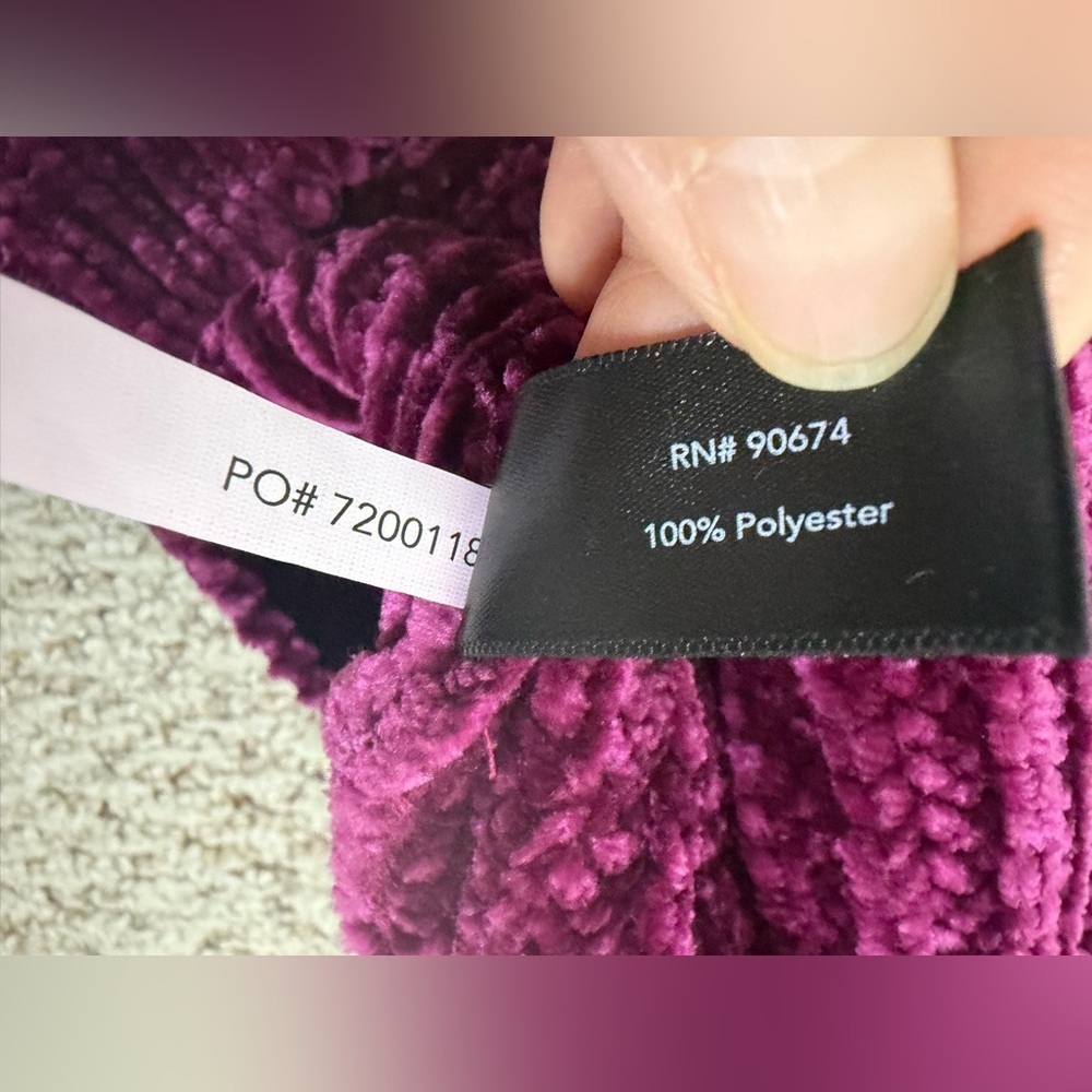 Boston Proper Chenille Cold Shoulder Purple Sweater size S - Picture 7 of 8